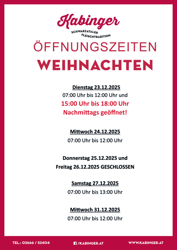 Spezialitäten bei Kabinger