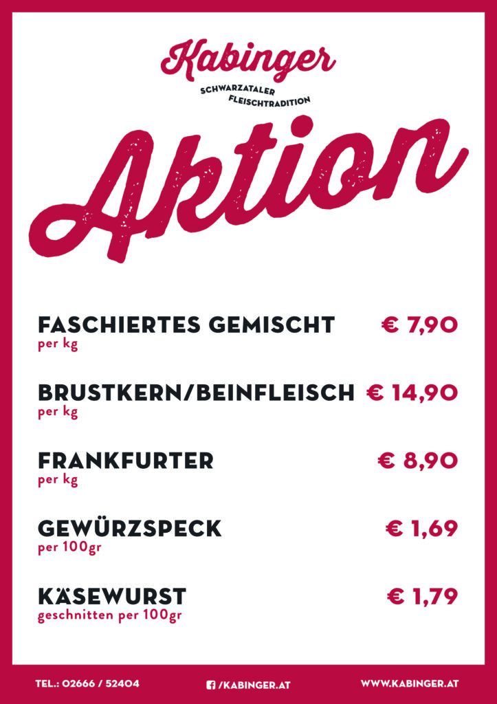 Aktionen bei Kabinger