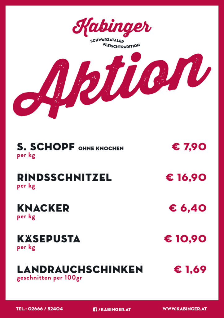 Aktionen bei Kabinger