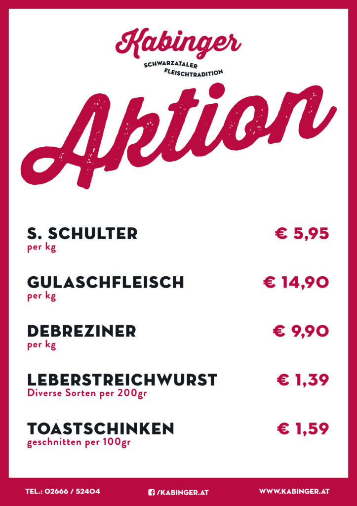 Aktionen bei Kabinger