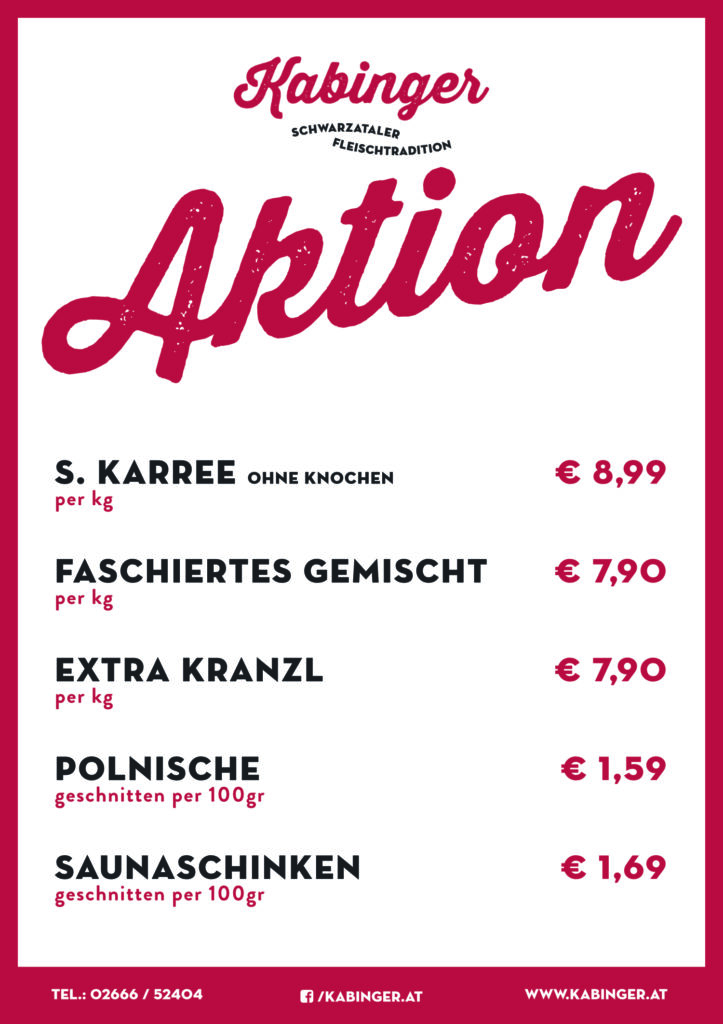 Aktionen bei Kabinger