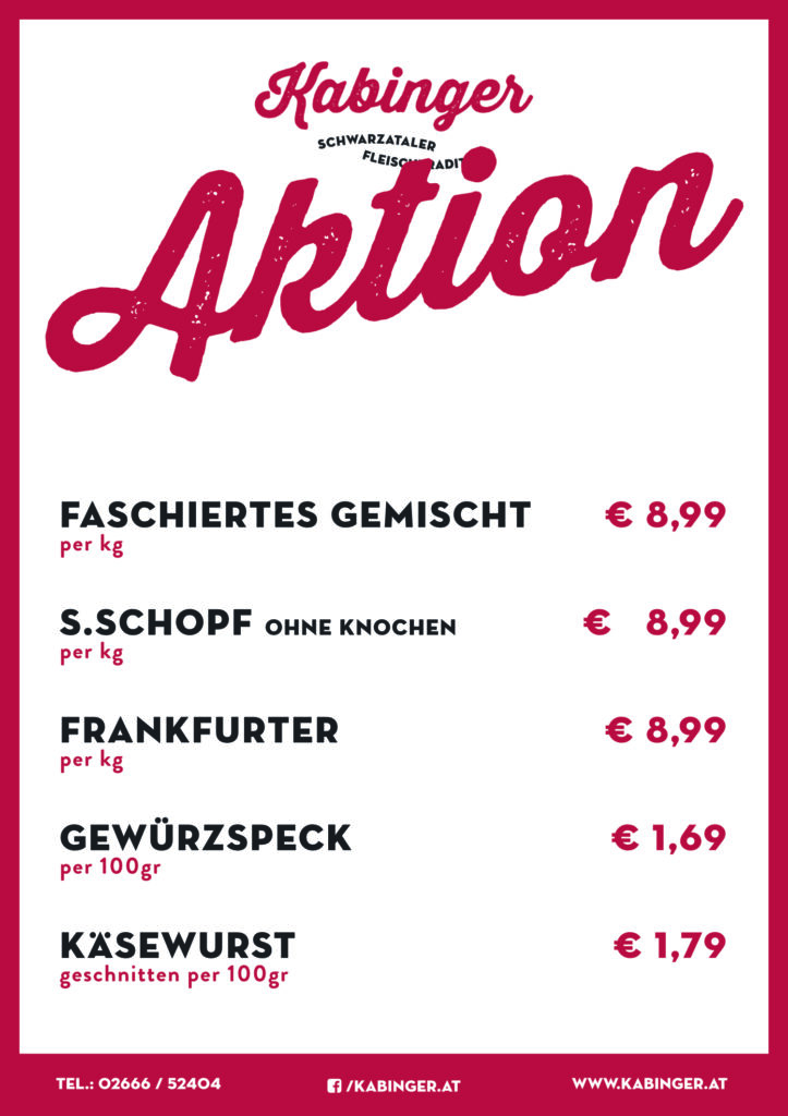 Aktionen bei Kabinger