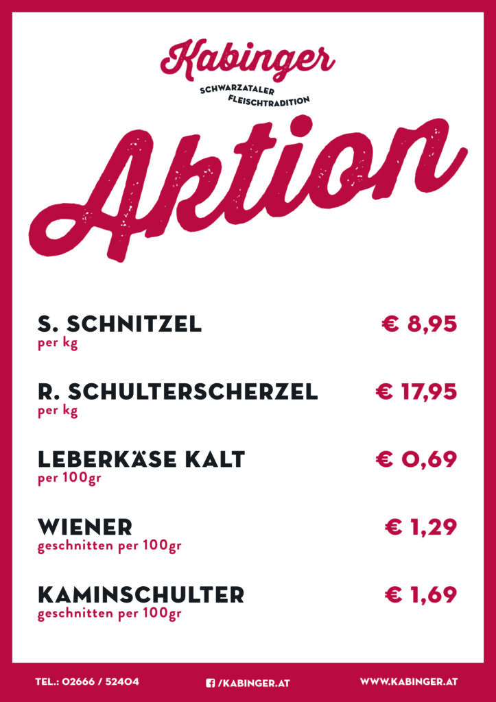 Aktionen bei Kabinger