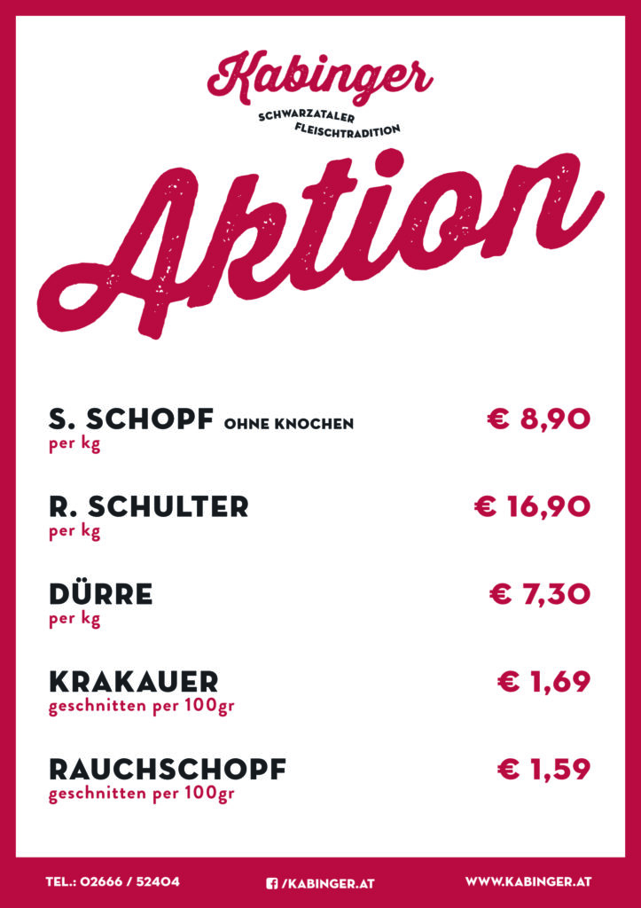 Aktionen bei Kabinger