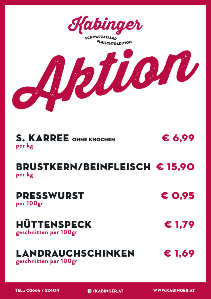 Aktionen bei Kabinger