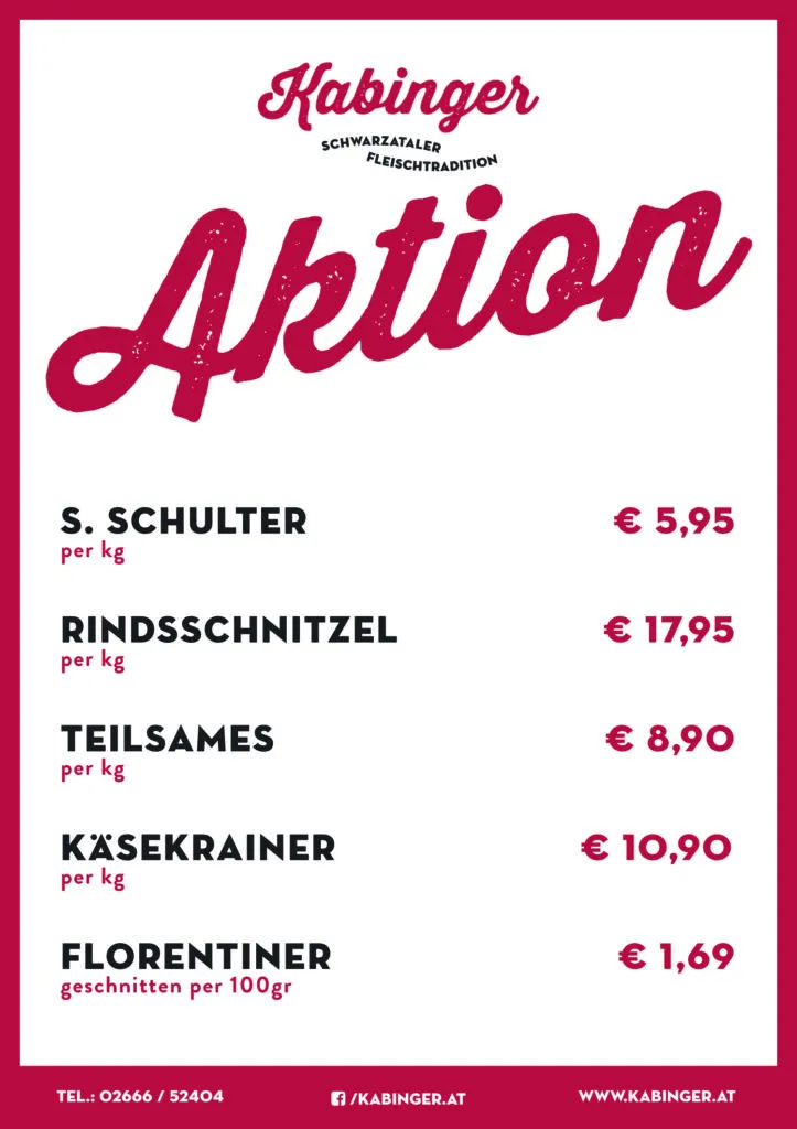 Aktionen bei Kabinger